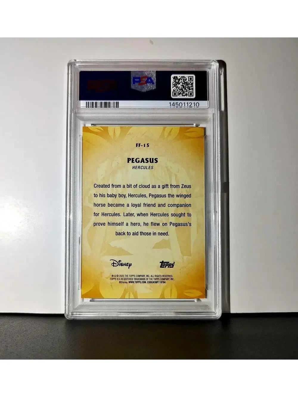 Pegasus 2025 Topps Disney #FF-15 Furry Friends Card Hercules PSA 9
